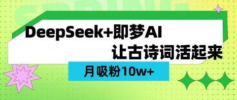 用DeepSeek做AI 古诗词视频，涨粉 10W+(保姆级教程)-创业资源库