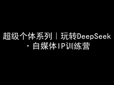 超级个体系列，玩转DeepSeek·自媒体IP训练营，deepseek教程-创业资源库