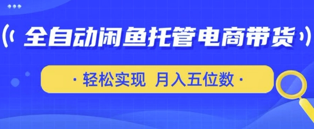 全自动闲鱼托管式电商带货，只需一部安卓手机和一个闲鱼号，轻松实现月入五位数【揭秘】-创业资源库