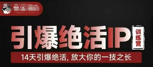 引爆绝活IP训练营，14天引爆绝活，放大你的一技之长-创业资源库