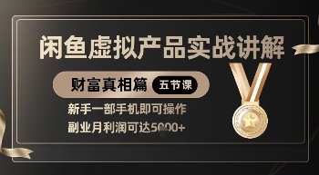 精品！闲鱼虚拟产品实战讲解，新手一部手机即可操作，副业月利润可达5k+-创业资源库
