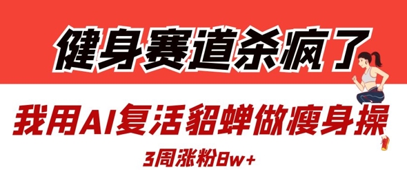 健身赛道杀疯了？我用AI复活貂蝉做瘦身操，3周涨粉8W-创业资源库