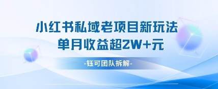 小红书私域项目新玩法，单月变现过W+-创业资源库