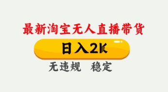 4月最新淘宝无人直播带货，日入数张，不违规不封号，独家技术，操作简单【揭秘】-创业资源库