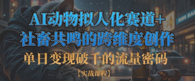 单日变现破千的流量密码，AI动物拟人化赛道+社畜共鸣的跨维度创作-创业资源库
