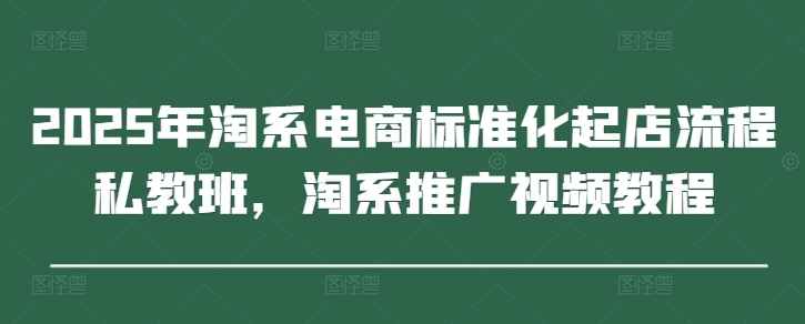 2025年淘系电商标准化起店流程私教班，淘系推广视频教程-创业资源库