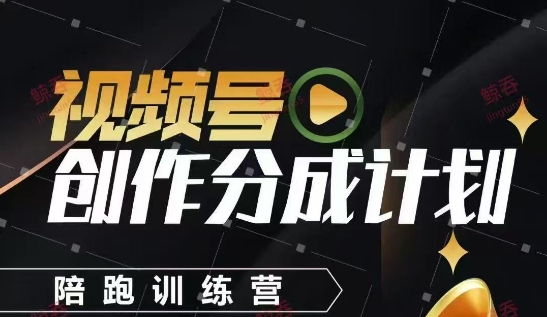 视频号创作分成计划陪跑训练营，手把手教会你如何制作视频，细水长流型项目-创业资源库