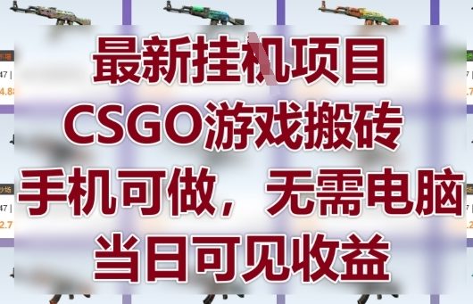 最新挂G项目，CSGO游戏搬砖，手机可做，无需电脑，当日见收益【揭秘】-创业资源库