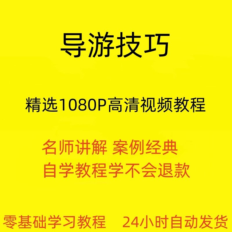 导游技巧视频教程新手自学零基础入门精通教学课程全集-谦言资源库
