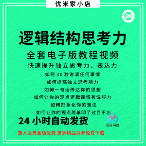 结构化逻辑思维能力训练视频课程表达清晰思维逻辑说服力教程资料-谦言资源库