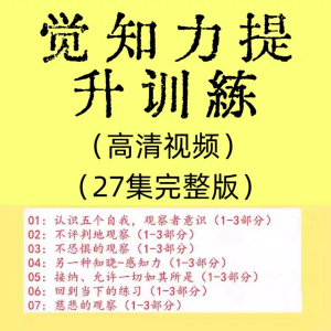 觉知力训练感知力国学智慧2025年心理学自我意识内心疗愈视频教程-谦言资源库