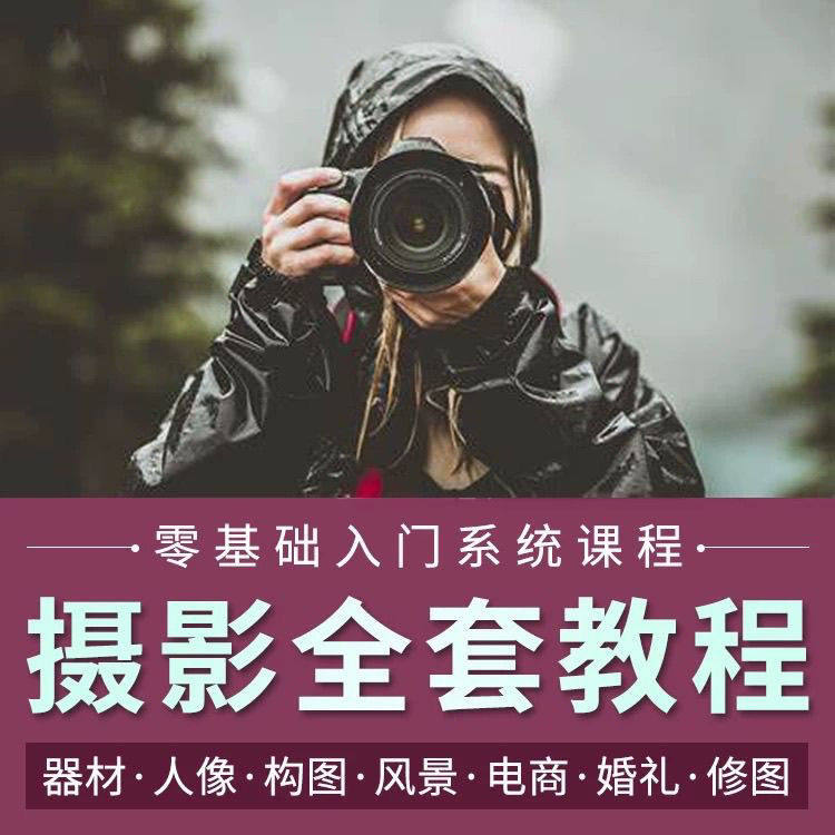 摄影教程数码单反网课课程构图教学人像视频后期人体美食静物素材-谦言资源库