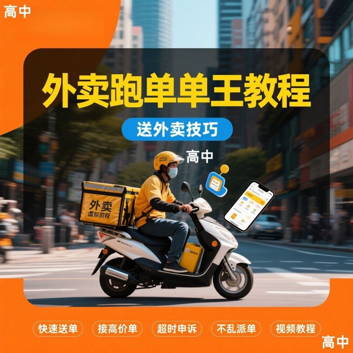 外卖员跑外卖教程抢单王教程送外卖技巧视频教程讲解高中课程-谦言资源库
