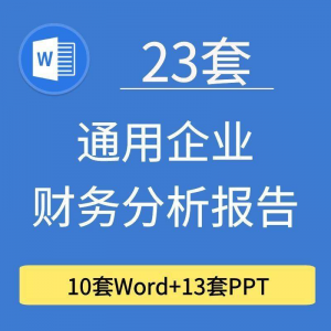 23套通用企业公司年度财务分析报告word电子文档模板PPT演示-谦言资源库