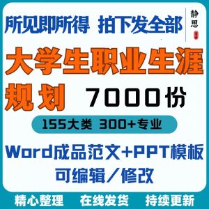 新款大学生职业生涯规划书成长就业赛道学业规划word成品范文ppt-谦言资源库
