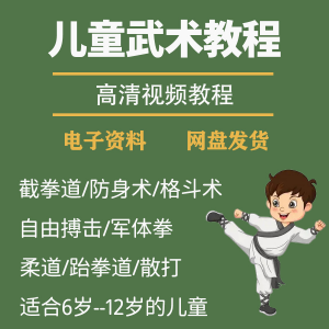 少儿童武术视频教程零基础自学咏春散打擒拿泰拳跆拳道防身术课程-谦言资源库