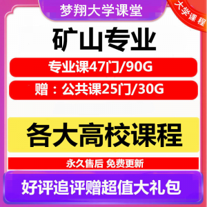 大学矿山专业视频教程矿山机械边坡工程 采矿72门自学课程赠PPT-谦言资源库