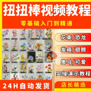 扭扭棒手工教程全套零基础从入门到精通技巧培训学习在线课程视频-谦言资源库
