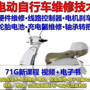 电动车维修视频自学教程零基础学习常见故障保养技术案例讲解大全-谦言资源库