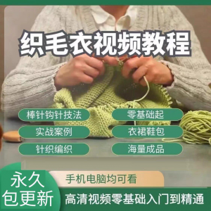 织毛衣教程视频零基础教学传统手工棒针钩针毛线编织婴儿针织围巾-谦言资源库