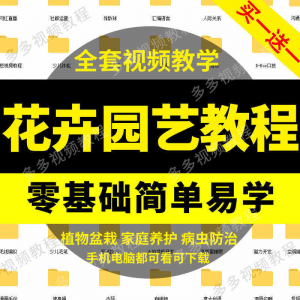 花卉园艺家庭养花盆栽苗圃栽培常识自学视频教程素材资料全套课程-谦言资源库