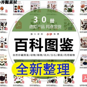 2025自然珍藏图鉴动物植物花卉玉石蘑菇百科图解pdf电子素材高考-谦言资源库