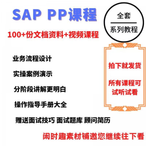 SAP教程视频教程PP生产计划模块视频教程-谦言资源库