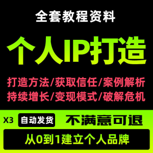 个人IP打造教程如何快速打造个人IP社交品牌定位训练营资料大全新-谦言资源库