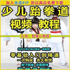 跆拳道自学教学视频跆拳道训练视频跆拳道运动教程少儿培训素材-谦言资源库