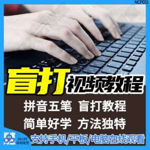 盲打不看键盘打字视频教学网课指法纠正零基础普通键盘私教版资料-谦言资源库
