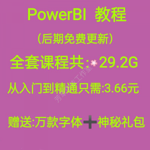 Power bi教程商业数据分析可视化图表建模视频零基础powerbi课程-谦言资源库