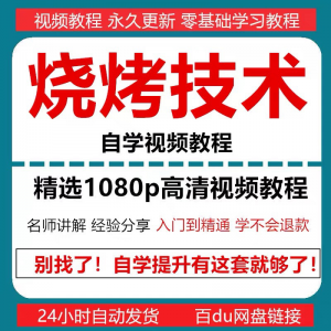 烧烤技术教程视频配方书东北重庆烧烤技术配方教程自学教材零基础-谦言资源库