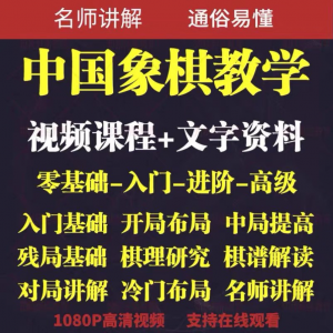 自学课程素材中国象棋教学视频教程全集布局开局零基础初学者棋理-谦言资源库